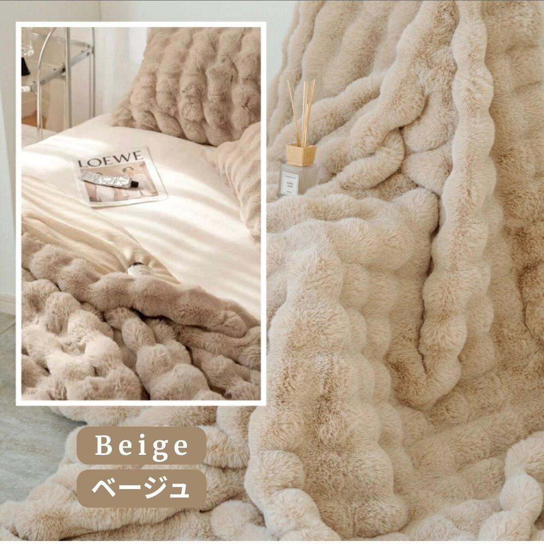 Aisho-ふわとろ毛布｜ラビットファー風、とろけるような肌触り