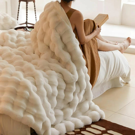 Aisho-ふわとろ毛布｜ラビットファー風、とろけるような肌触り